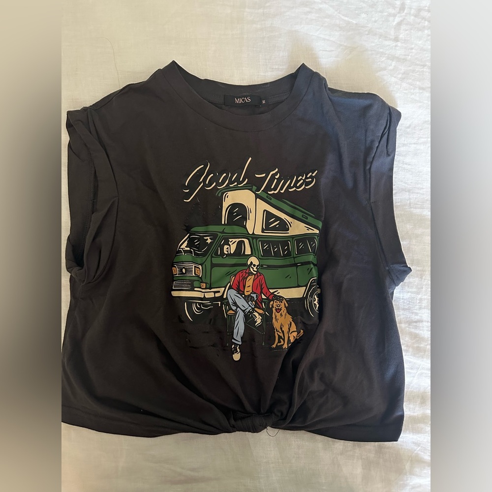 Good times grey cropped t-shirt